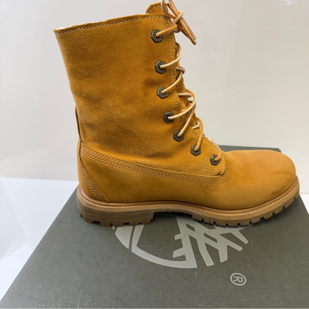 NEW! Timberland Authentics Teddy Fleece Waterproof Fold-Down Boot Wheat Size 6.5 - Picture 11 of 16